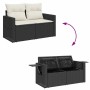 Set aus 6-teiligen Gartensofas und Kissen Kunstrattan schwarz | Foro24|Onlineshop| Casa, Jardín y Más Foro24.es