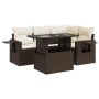 Set comedor de jardín 5 piezas y cojines ratán sintético marrón by , Garden sets - Ref: Foro24-3326474, Price: 415,09 €, Disc...