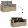 Set von 11-teiligen Gartensofas mit beigen Kissen aus synthetischem Rattan | Foro24|Onlineshop| Casa, Jardín y Más Foro24.es