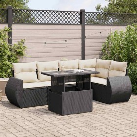 Set aus 6-teiligen Gartensofas und Kissen