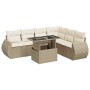 Set aus 7-teiligen Gartensofas und Kissen, synthetisches Rattan, beige | Foro24|Onlineshop| Casa, Jardín y Más Foro24.es