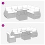 Set aus 7-teiligen Gartensofas und Kissen, synthetisches Rattan, beige | Foro24|Onlineshop| Casa, Jardín y Más Foro24.es