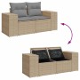 Set Gartensofas mit Kissen 5 Stück synthetisches Rattan beige | Foro24|Onlineshop| Casa, Jardín y Más Foro24.es