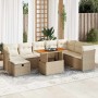 Set garden sofas and cushions 9 pcs synthetic rattan acacia beige | Foro24|Onlineshop| Casa, Jardín y Más Foro24.es