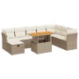 Set garden sofas and cushions 9 pcs synthetic rattan acacia beige | Foro24|Onlineshop| Casa, Jardín y Más Foro24.es