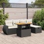 Set Gartensofas und Kissen 6-teilig synthetisches Rattan Akazie schwarz | Foro24|Onlineshop| Casa, Jardín y Más Foro24.es