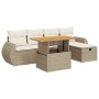 Set garden sofas and cushions 6 pcs synthetic rattan acacia beige | Foro24|Onlineshop| Casa, Jardín y Más Foro24.es