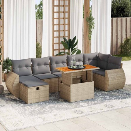 Set sofás jardín y cojines 5 pzas ratán sintético acacia beige von , Gartensets - Ref: Foro24-3328067, Preis: 610,12 €, Rabat...