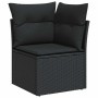 Set garden sofas and cushions 8 pcs synthetic rattan acacia black | Foro24|Onlineshop| Casa, Jardín y Más Foro24.es