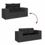 Set garden sofas and cushions 8 pcs synthetic rattan acacia black | Foro24|Onlineshop| Casa, Jardín y Más Foro24.es