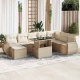 Set of garden sofas with cushions 9 pcs synthetic rattan beige by , Garden sets - Ref: Foro24-3326689, Price: 752,77 €, Disco...