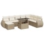 Set of garden sofas with cushions 9 pcs synthetic rattan beige by , Garden sets - Ref: Foro24-3326689, Price: 752,77 €, Disco...