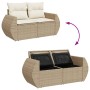 Set of garden sofas with cushions 9 pcs synthetic rattan beige by , Garden sets - Ref: Foro24-3326689, Price: 752,77 €, Disco...