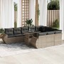 Set de sofás de jardín 11 pzas y cojines ratán sintético gris | Foro24|Onlineshop| Casa, Jardín y Más Foro24.es