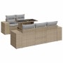 Set of garden sofas with cushions 6 pcs synthetic rattan beige | Foro24|Onlineshop| Casa, Jardín y Más Foro24.es