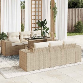 Set aus 7-teiligen Gartensofas und Kissen, synthetisches Rattan, beige von , Gartensets - Ref: Foro24-3326739, Preis: 718,26 ...