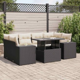 Set mit 7 Gartensofas mit Kissen Kunstrattan