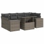 Set mit 7 Gartensofas mit Kissen synthetisches Rattangrau | Foro24|Onlineshop| Casa, Jardín y Más Foro24.es