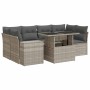 Set mit 7 Gartensofas mit Kissen PE Rattan hellgrau | Foro24|Onlineshop| Casa, Jardín y Más Foro24.es