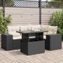 5 pcs garden furniture set and cushions synthetic rattan black | Foro24|Onlineshop| Casa, Jardín y Más Foro24.es