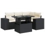 5 pcs garden furniture set and cushions synthetic rattan black | Foro24|Onlineshop| Casa, Jardín y Más Foro24.es