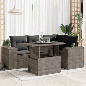 Set Gartensofas mit Kissen 5 Stück synthetisches