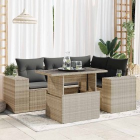 Set aus Gartensofas und Kissen 5 Stück