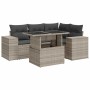 Set aus Gartensofas und Kissen 5 Stück synthetisches Rattan hellgrau | Foro24|Onlineshop| Casa, Jardín y Más Foro24.es