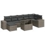 Set of garden sofas and cushions 8 pieces synthetic rattan gray | Foro24|Onlineshop| Casa, Jardín y Más Foro24.es