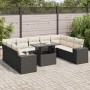 Set Gartensofas und Kissen 10 Stück synthetisches Rattan schwarz | Foro24|Onlineshop| Casa, Jardín y Más Foro24.es