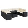 Set Gartensofas und Kissen 10 Stück synthetisches Rattan schwarz | Foro24|Onlineshop| Casa, Jardín y Más Foro24.es