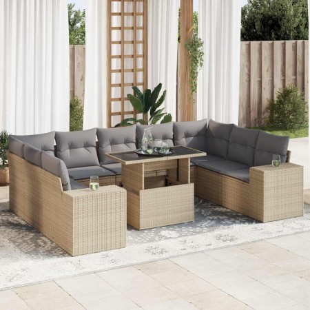 Set of garden sofas with beige cushions 10 pcs synthetic rattan | Foro24|Onlineshop| Casa, Jardín y Más Foro24.es