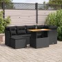 Set de sofás de jardín 7 pzas con cojines ratán sintético negro by , Garden sets - Ref: Foro24-3326946, Price: 518,82 €, Disc...