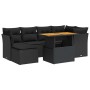 Set de sofás de jardín 7 pzas con cojines ratán sintético negro by , Garden sets - Ref: Foro24-3326946, Price: 518,82 €, Disc...