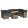 Set Gartensofas mit Kissen 9 Stück synthetisches Rattangrau | Foro24|Onlineshop| Casa, Jardín y Más Foro24.es