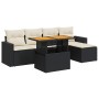 Set aus 6-teiligen Gartensofas und Kissen Kunstrattan schwarz | Foro24|Onlineshop| Casa, Jardín y Más Foro24.es