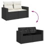 Set aus 6-teiligen Gartensofas und Kissen Kunstrattan schwarz | Foro24|Onlineshop| Casa, Jardín y Más Foro24.es