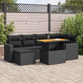 Set mit 7 Gartensofas mit Kissen Kunstrattan