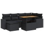 Set mit 7 Gartensofas mit Kissen Kunstrattan schwarz | Foro24|Onlineshop| Casa, Jardín y Más Foro24.es