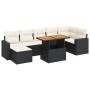 Set aus Gartensofas und Kissen 8-teilig synthetisches Rattan schwarz | Foro24|Onlineshop| Casa, Jardín y Más Foro24.es