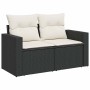 Set aus Gartensofas und Kissen 8-teilig synthetisches Rattan schwarz | Foro24|Onlineshop| Casa, Jardín y Más Foro24.es