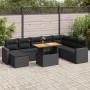 Set de sofás de jardín con cojines 9 pzas ratán sintético negro | Foro24|Onlineshop| Casa, Jardín y Más Foro24.es