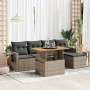 Set of 6 garden furniture and cushions synthetic rattan gray | Foro24|Onlineshop| Casa, Jardín y Más Foro24.es