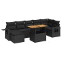 Set aus Gartensofas und Kissen 8-teilig synthetisches Rattan schwarz | Foro24|Onlineshop| Casa, Jardín y Más Foro24.es