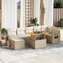 Set of garden sofas and cushions 8 pieces synthetic rattan beige | Foro24|Onlineshop| Casa, Jardín y Más Foro24.es