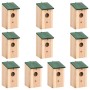 Casa para pájaros 10 unidades madera maciza de abeto 12x12x22cm de vidaXL, Pajareras - Ref: Foro24-314815, Precio: 53,19 €, D...