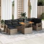 Set aus Gartensofas und Kissen 8-teilig synthetisches Rattangrau | Foro24|Onlineshop| Casa, Jardín y Más Foro24.es