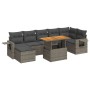 Set aus Gartensofas und Kissen 8-teilig synthetisches Rattangrau | Foro24|Onlineshop| Casa, Jardín y Más Foro24.es