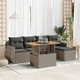 Set de muebles de jardín 6 pzas y cojines ratán sintético gris | Foro24|Onlineshop| Casa, Jardín y Más Foro24.es