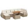 Set aus Gartensofas und Kissen 8-teilig synthetisches Rattan beige | Foro24|Onlineshop| Casa, Jardín y Más Foro24.es